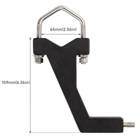 Generic jack mounted horizontally inside Jeep cabin for quick access benefit