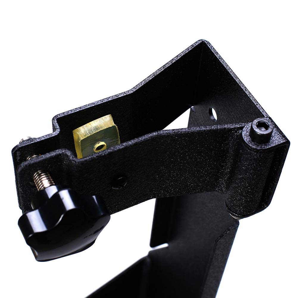 Generic Hi-Lift style jack secured in bracket to prevent vibration on road