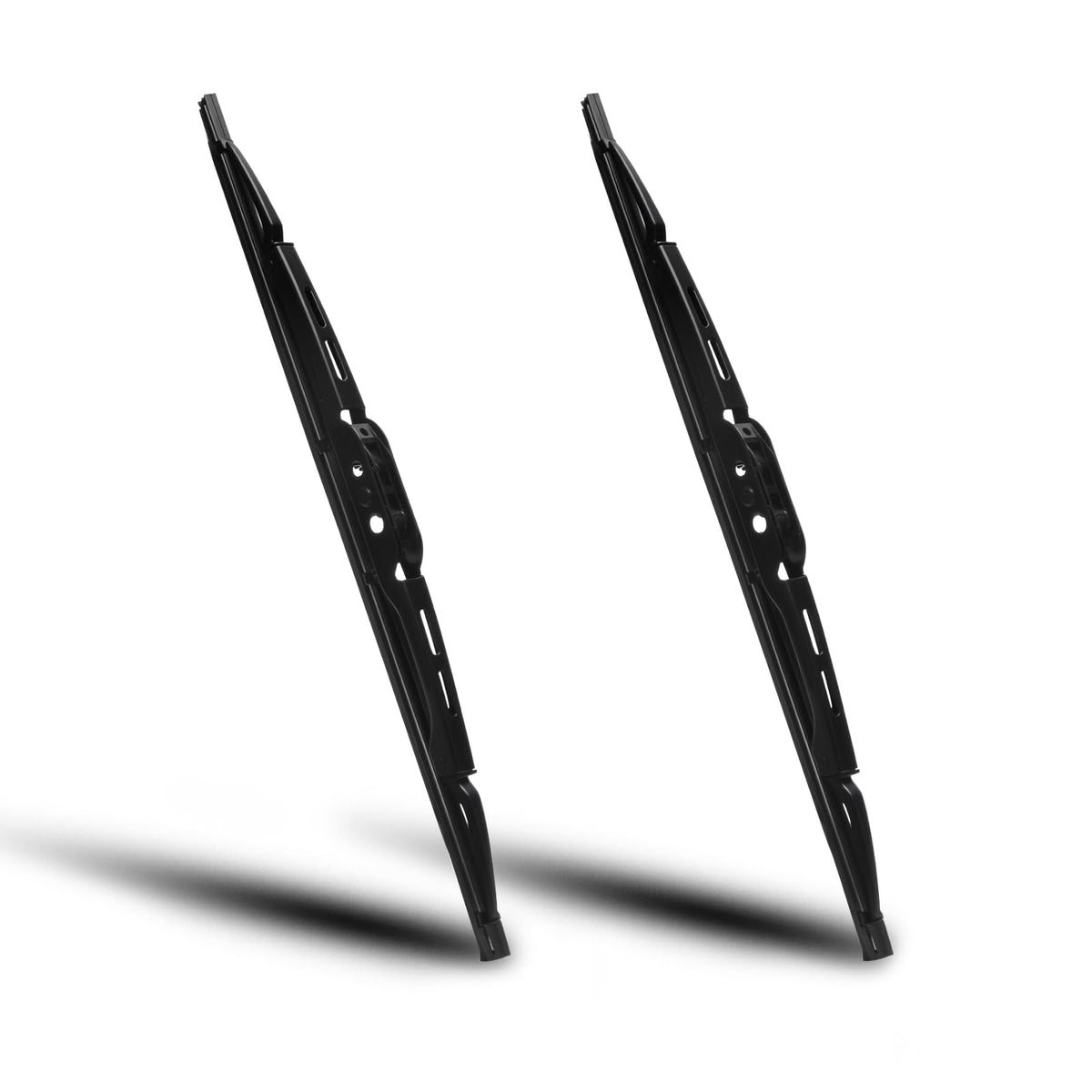 Generic brand wiper blades front packaging showing fit for Jeep Wrangler YJ and part numbers