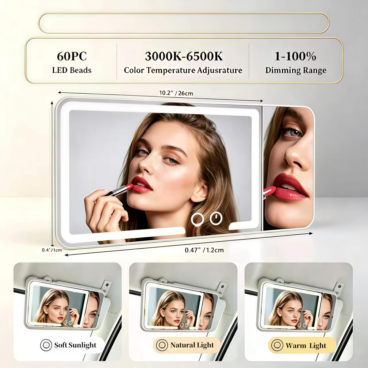 Generic LED lights active in cool tone showing color accuracy benefit