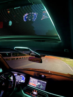 Generic lifestyle night drive cabin illustrating Generic ambient glow benefit