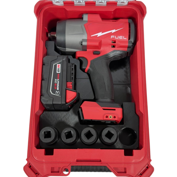 Generic liner front view showing form-fit pockets for M18 tool and battery