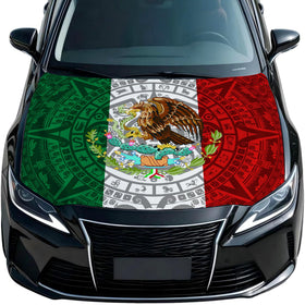 Generic Mexico Flag cover in driveway lifestyle shot showing visual appeal
