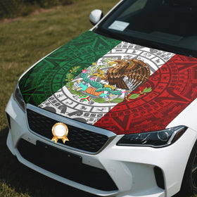 Generic Mexico Flag cover on hatchback for scale showing 4x5 ft fit