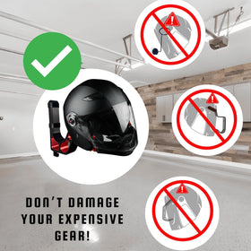 Generic mounted with motorcycle helmet demonstrating secure shape-preserving support