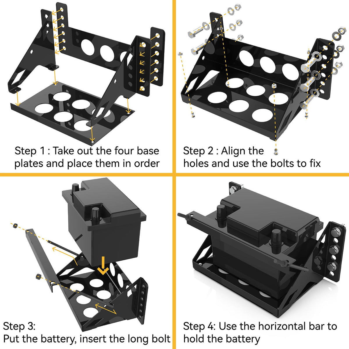 Generic packaged kit contents showing all bolts and plates for quick installation
