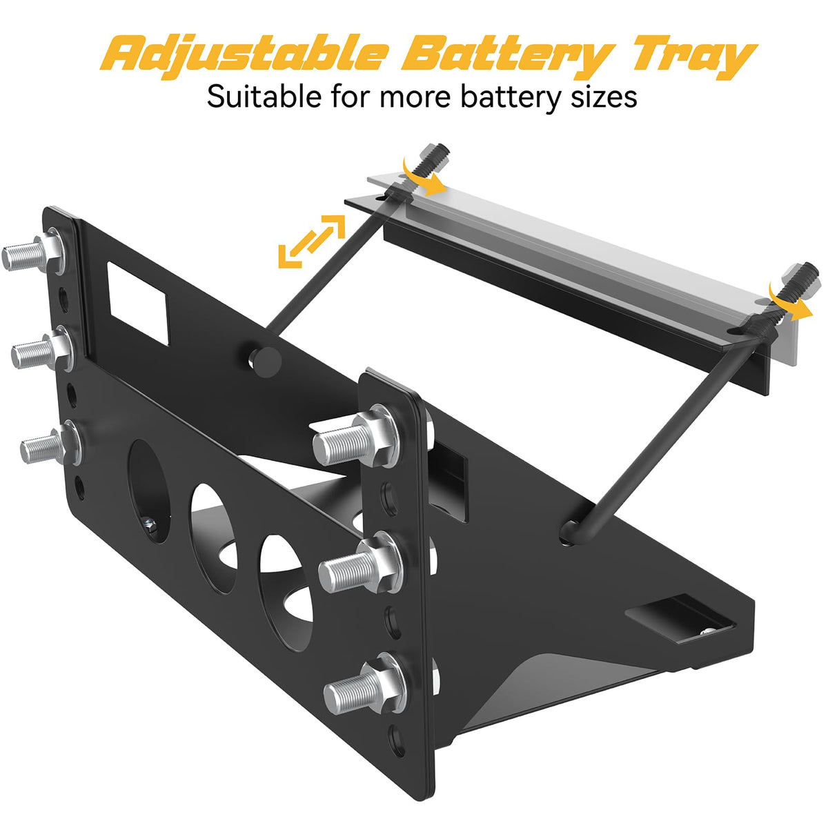 Generic scale comparison with a battery showing Generic tray fits common battery sizes