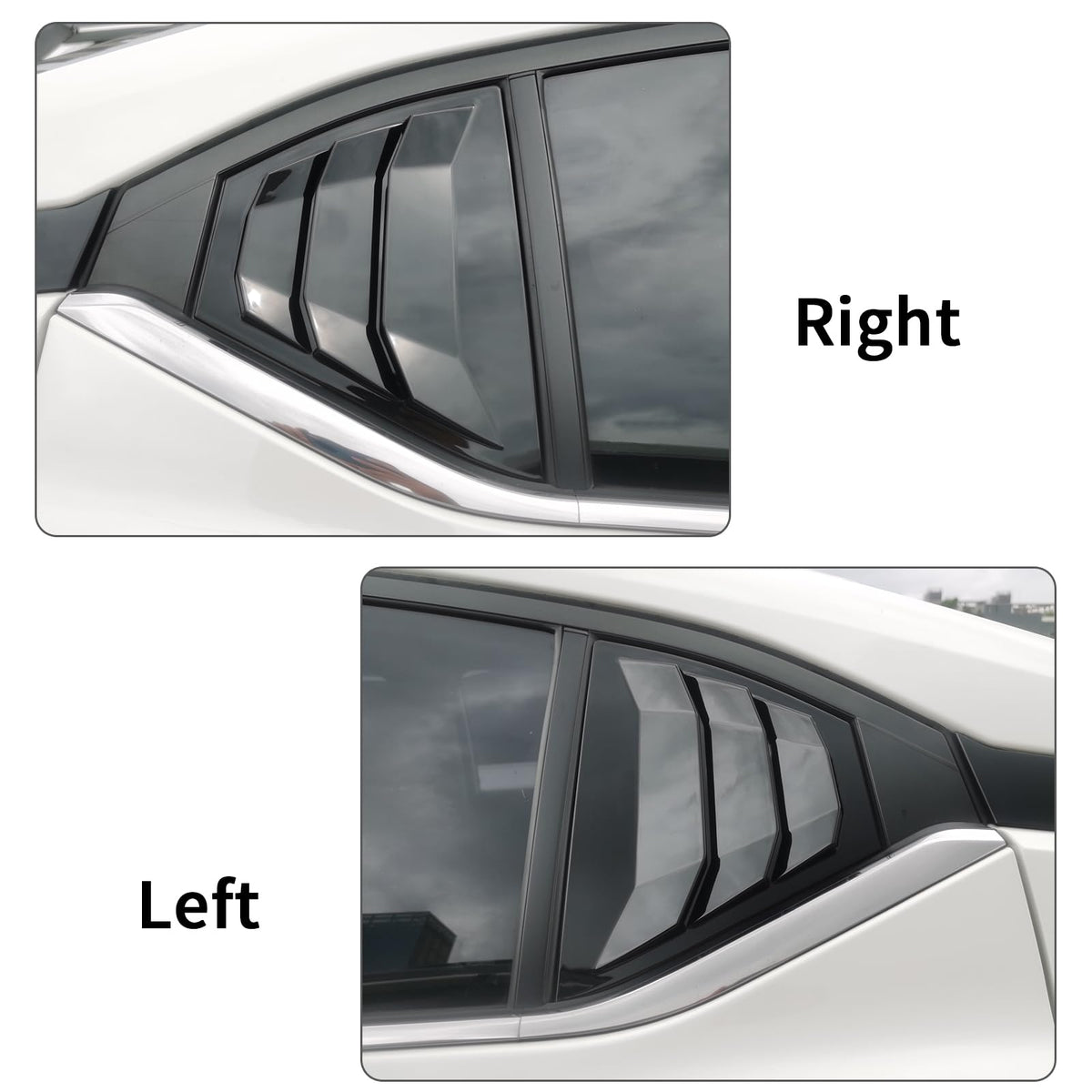 Generic louvers in use showing rear cabin privacy and sun reduction