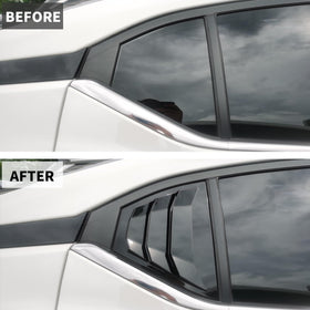 Generic side-profile of installed louvers enhancing Sentra sporty look