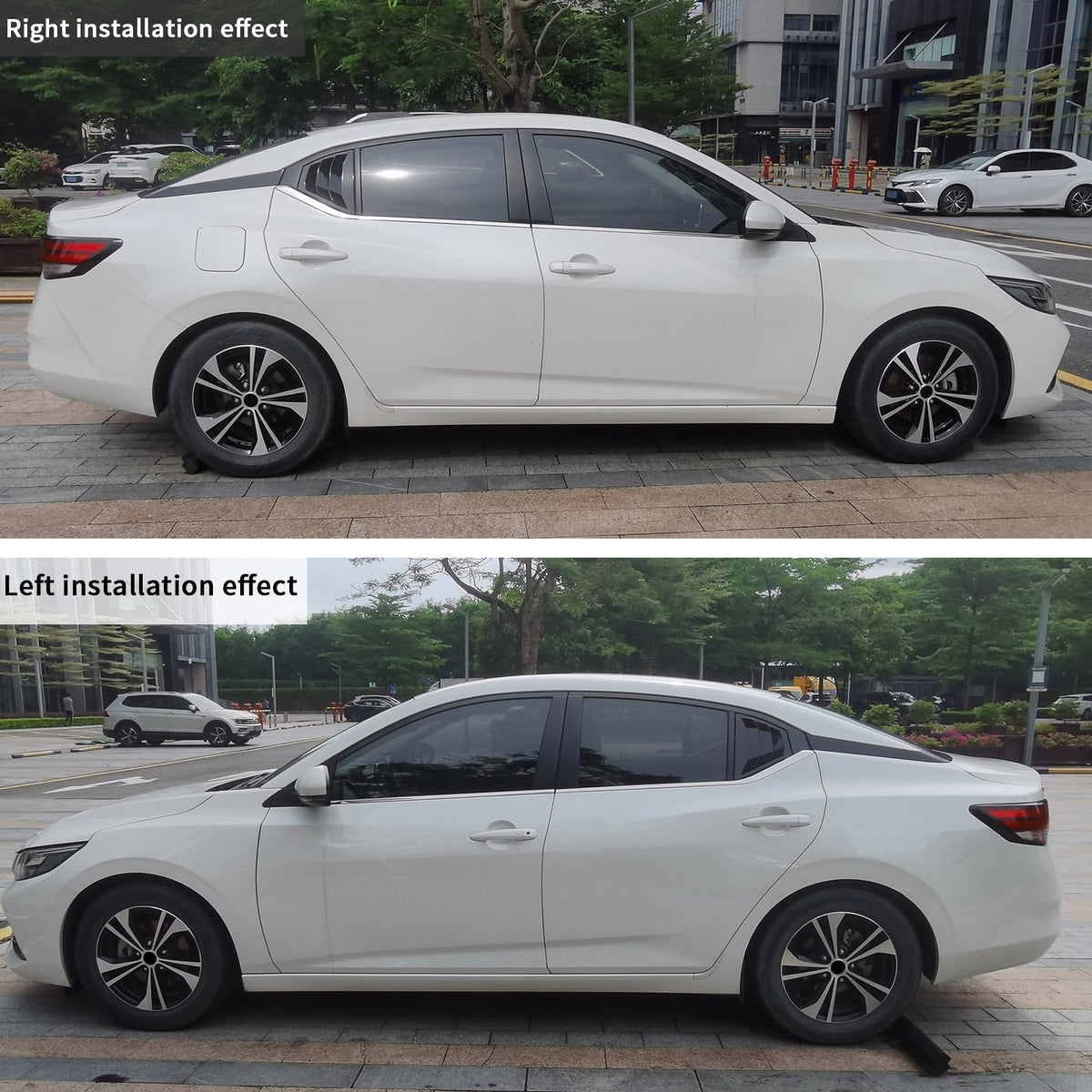 Generic lifestyle shot of Sentra with louvers boosting street presence
