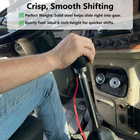 Generic shifter extension black finish closeup showing corrosion-resistant look