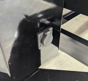 Generic size comparison with hand showing compact panel footprint, easy fitment