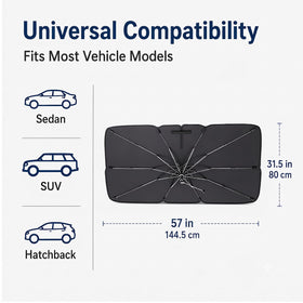 Generic size comparison with ruler showing 57x31 inch coverage for fit confidence
