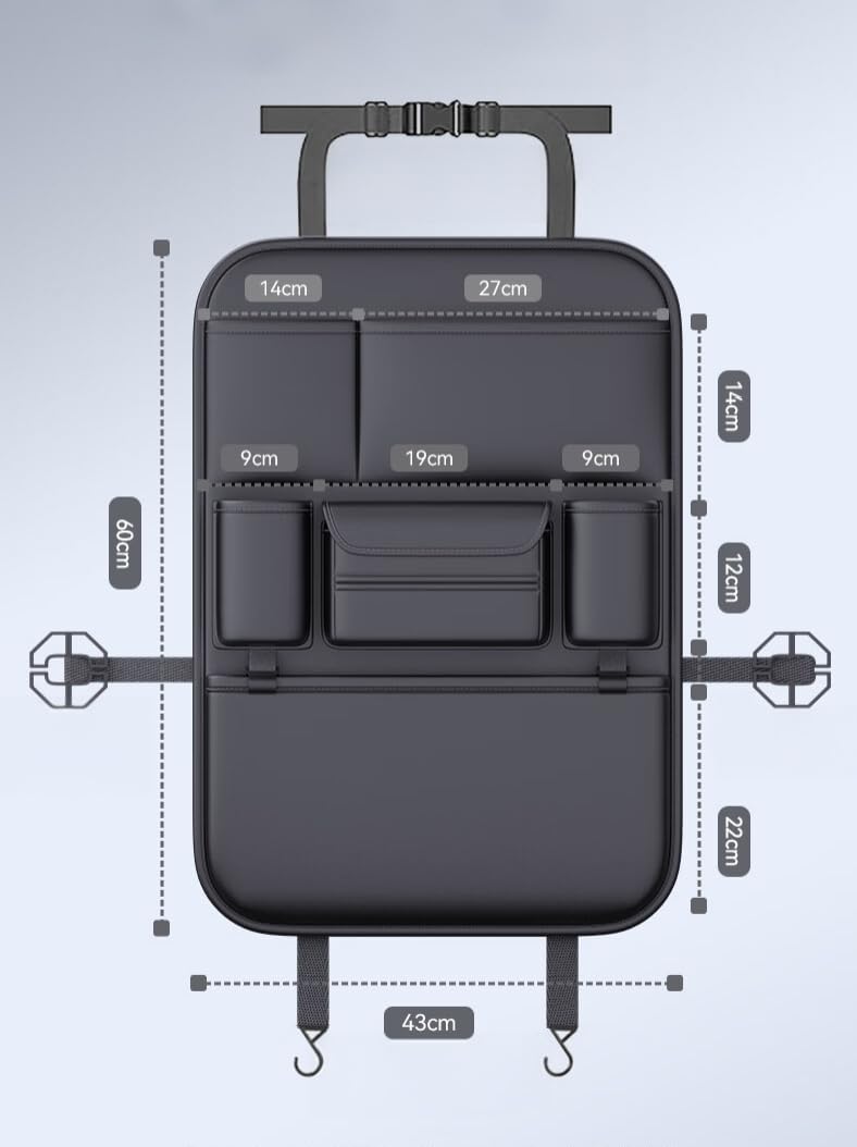 Generic organizer next to water bottle showing scale and generous storage capacity