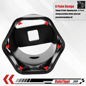 Generic socket side profile with 54mm marking for quick size identification benefit