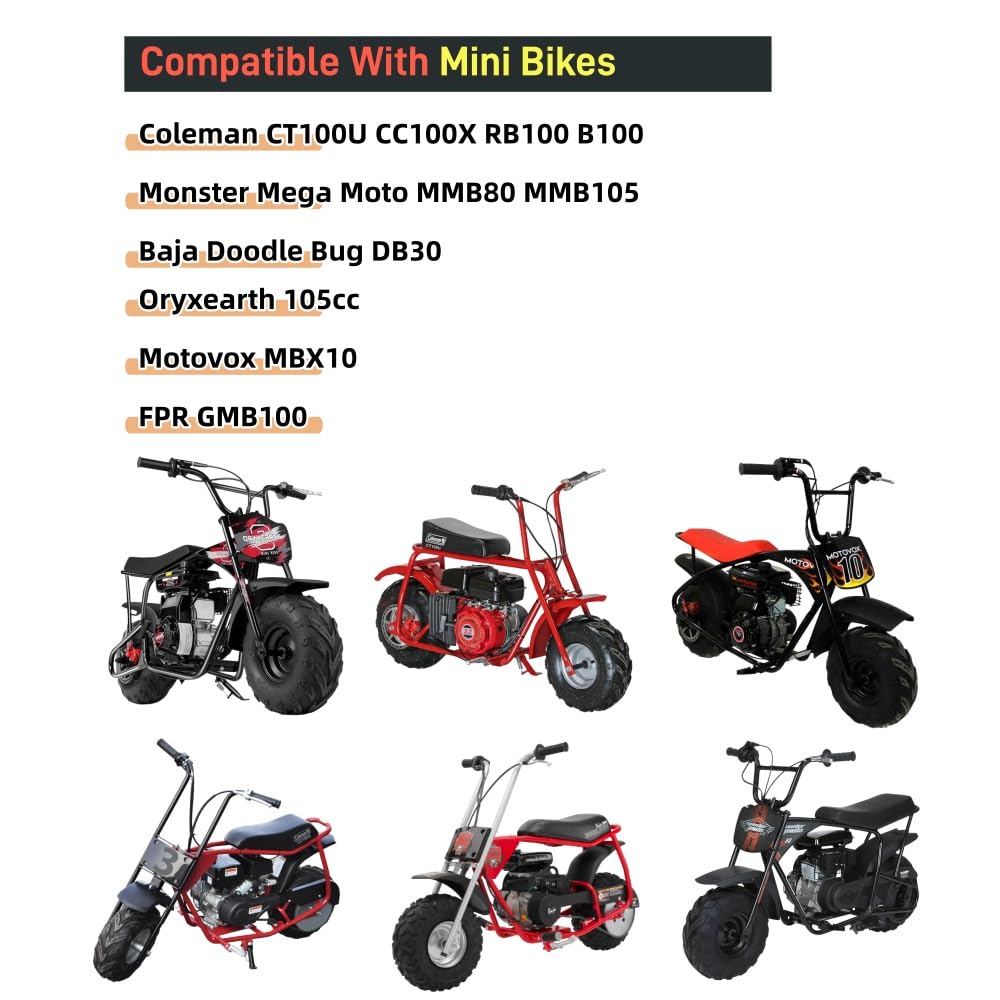 Generic sprocket mounted on minibike rear wheel in use, Generic benefit: reliable power transfer