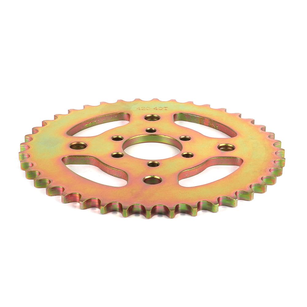Generic sprocket packaging and label with specs visible, Generic benefit: easy identification and installation