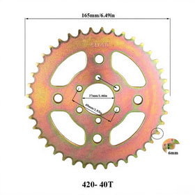 Generic sprocket next to ruler for scale, Generic benefit: verifies 37mm bore fit