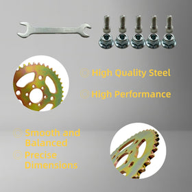 Generic sprocket teeth closeup displaying hardened surface, Generic benefit: wear resistance