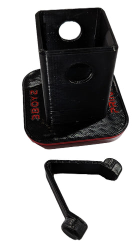 Generic ST hitch cover close-up detail of 3D printed texture and secure snap clip, shows durable finish