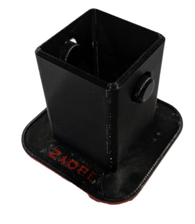 Generic ST hitch cover beside a ruler for size scale, demonstrates precise 2-inch receiver fit