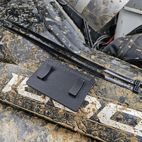 Generic brand plate on trail-ready UTV showcasing weather-proof durability while riding