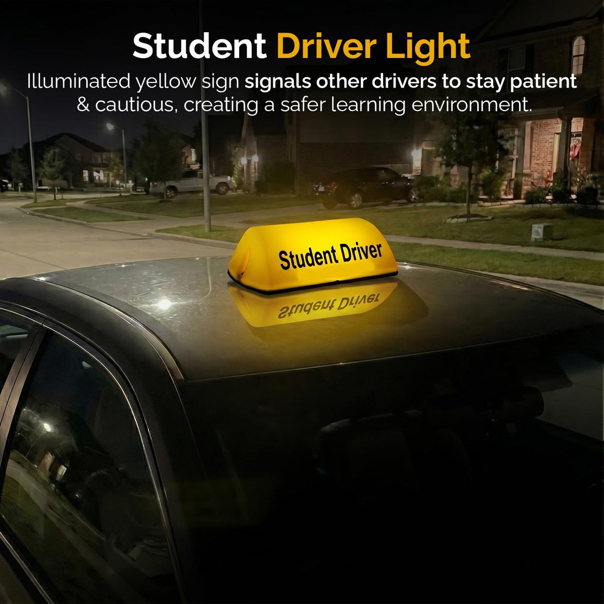 generic student driver close-up magnetic base protects paint and grips
