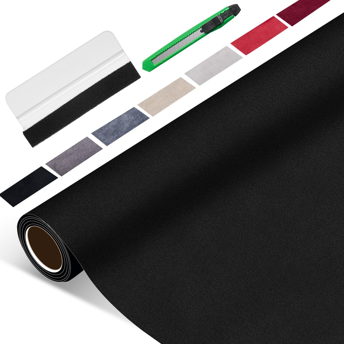 Generic suede wrap front packaging showing sheet and measurements for quick fit