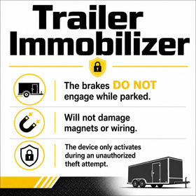 Generic Trailer Immobilizer plugged into trailer in parking lot deterring theft