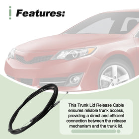 Generic trunk release cable installed in Camry trunk showing restored reliable operation