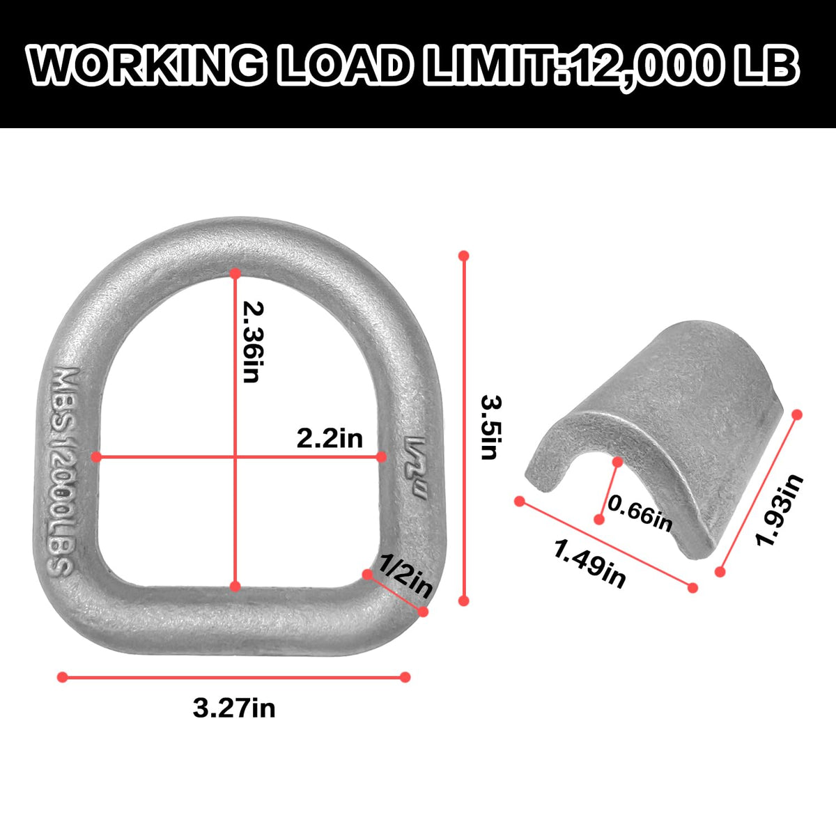 Generic D-ring bracket close-up showing weld clip detail for secure attachment benefit