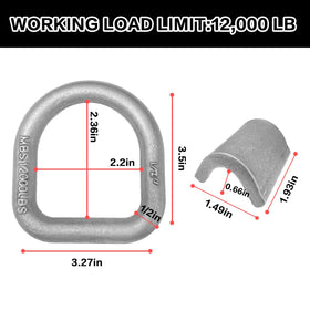 Generic D-ring bracket close-up showing weld clip detail for secure attachment benefit
