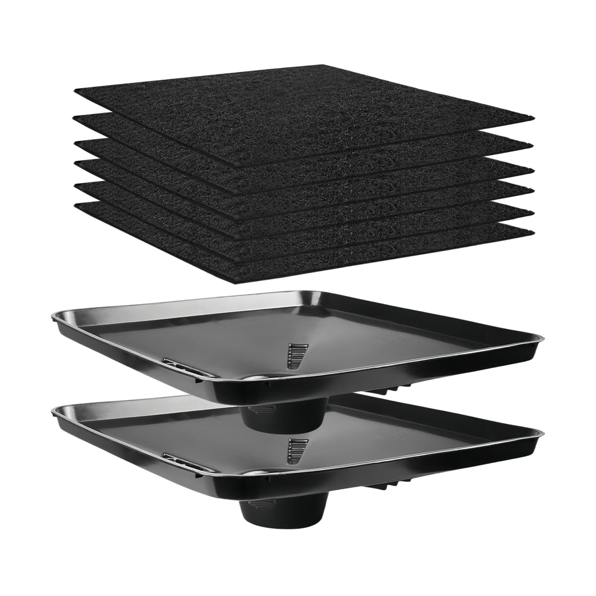 GENNIZZ front view of square drain pan showing large opening and capacity for easy collection
