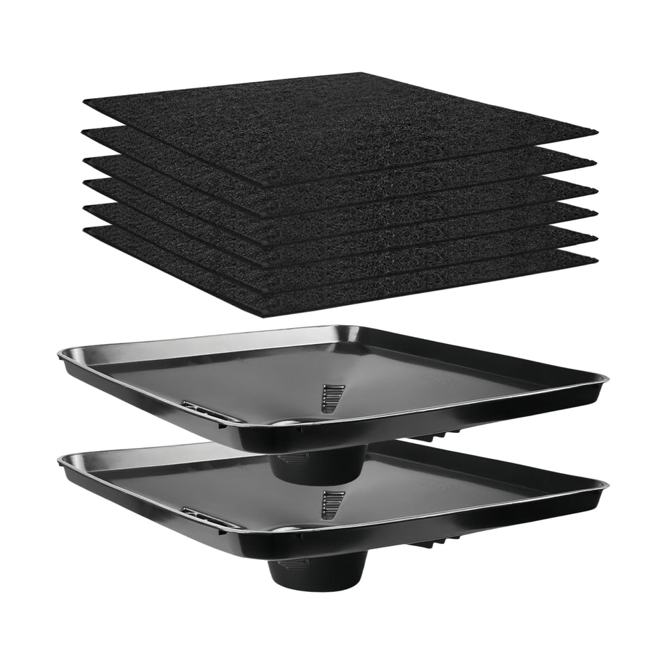 GENNIZZ front view of square drain pan showing large opening and capacity for easy collection