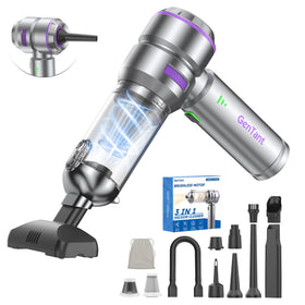 GenTant front view of cordless vacuum showcasing compact portable design and benefits