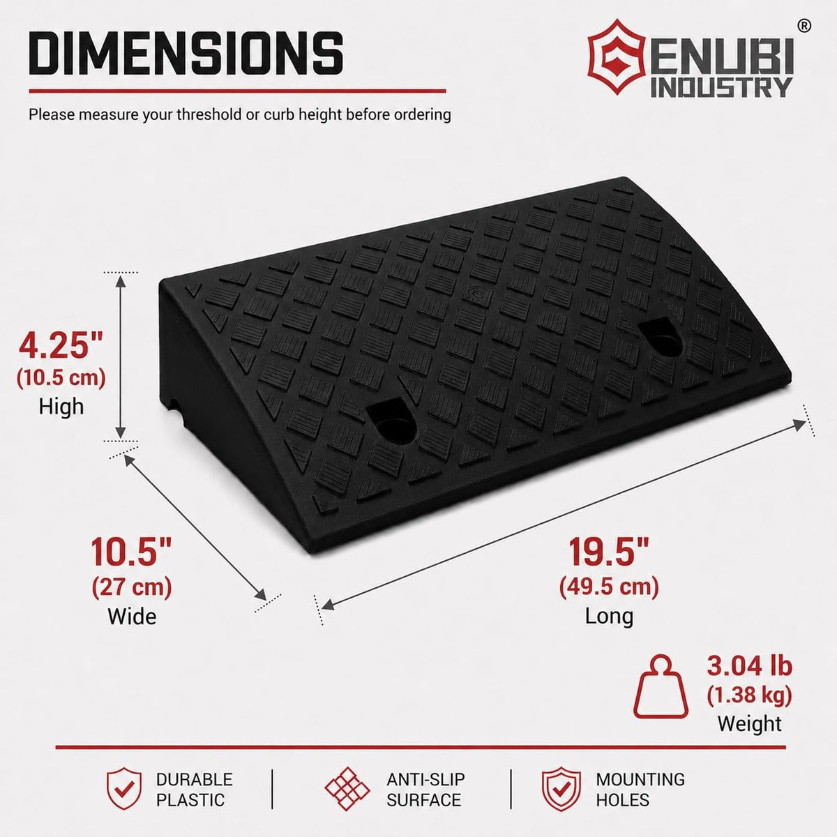 Genubi Industry underside detail showing preformed mounting holes for secure attachment