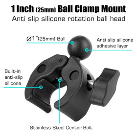 GEPULY close-up of 1-inch ball head demonstrating precision fit and durable construction