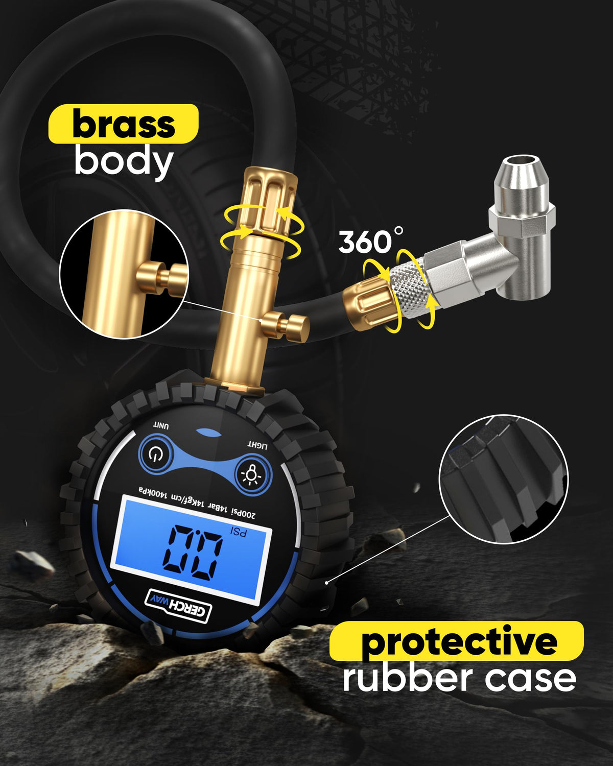 GERCHWAY built-in air bleeder valve for precise pressure release