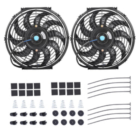 GESEXI front view of two 12-inch fans showing compact design and strong airflow
