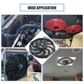 GESEXI fan next to ruler showing 12 inch diameter for fit confirmation