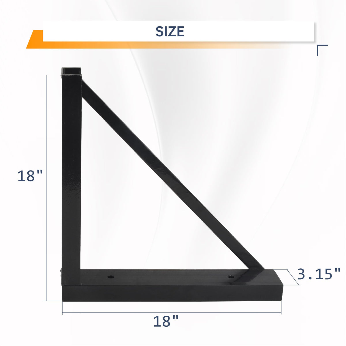 GESEXI side profile showing 18x3.15x18 inch dimensions for fit verification