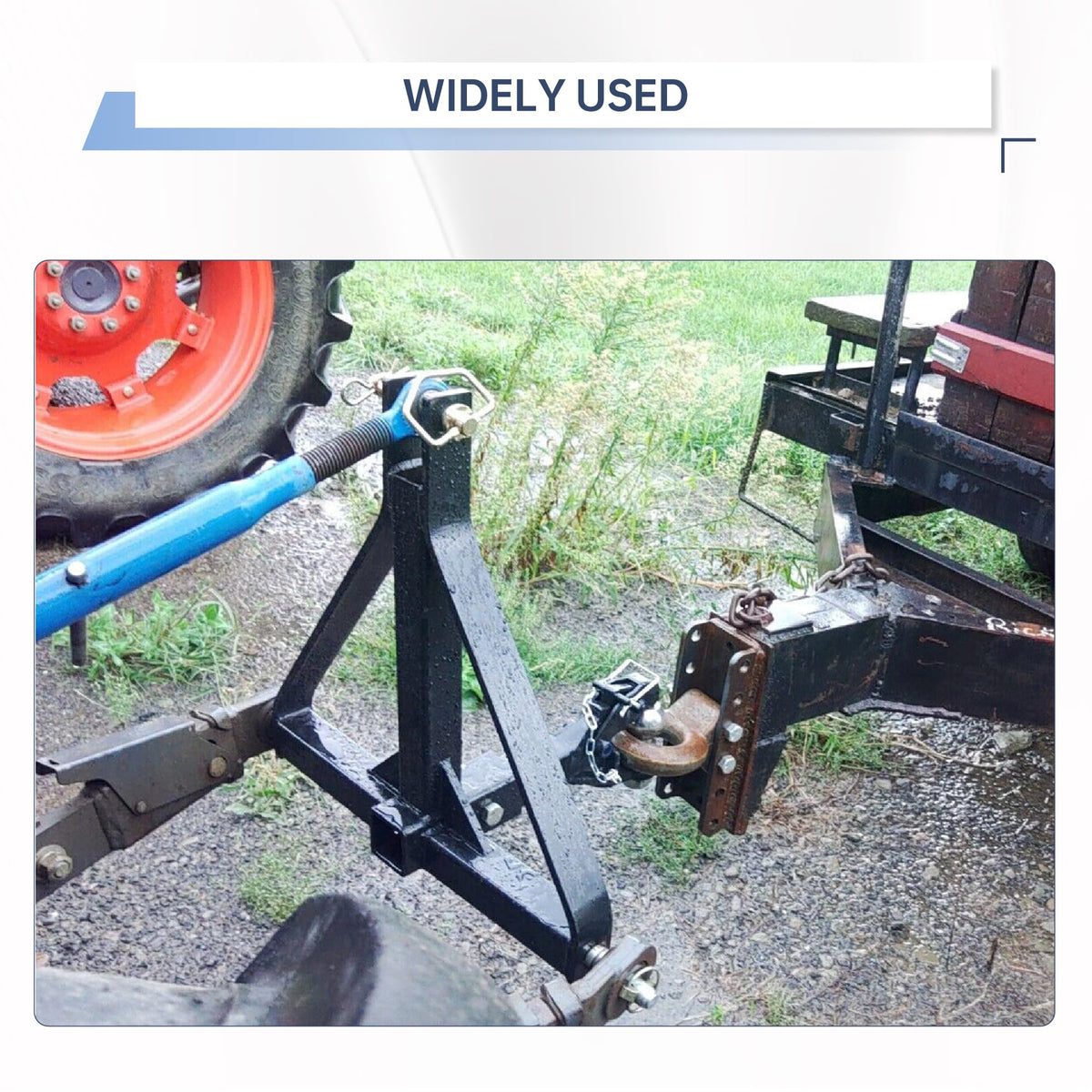 GESEXI hitch next to measuring ruler showing compact dimensions for fitment