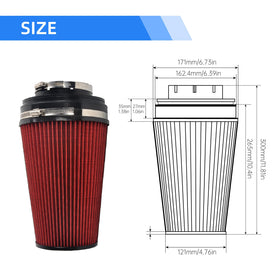 GESEXI washable conical air filter detail highlighting reusable high-flow media
