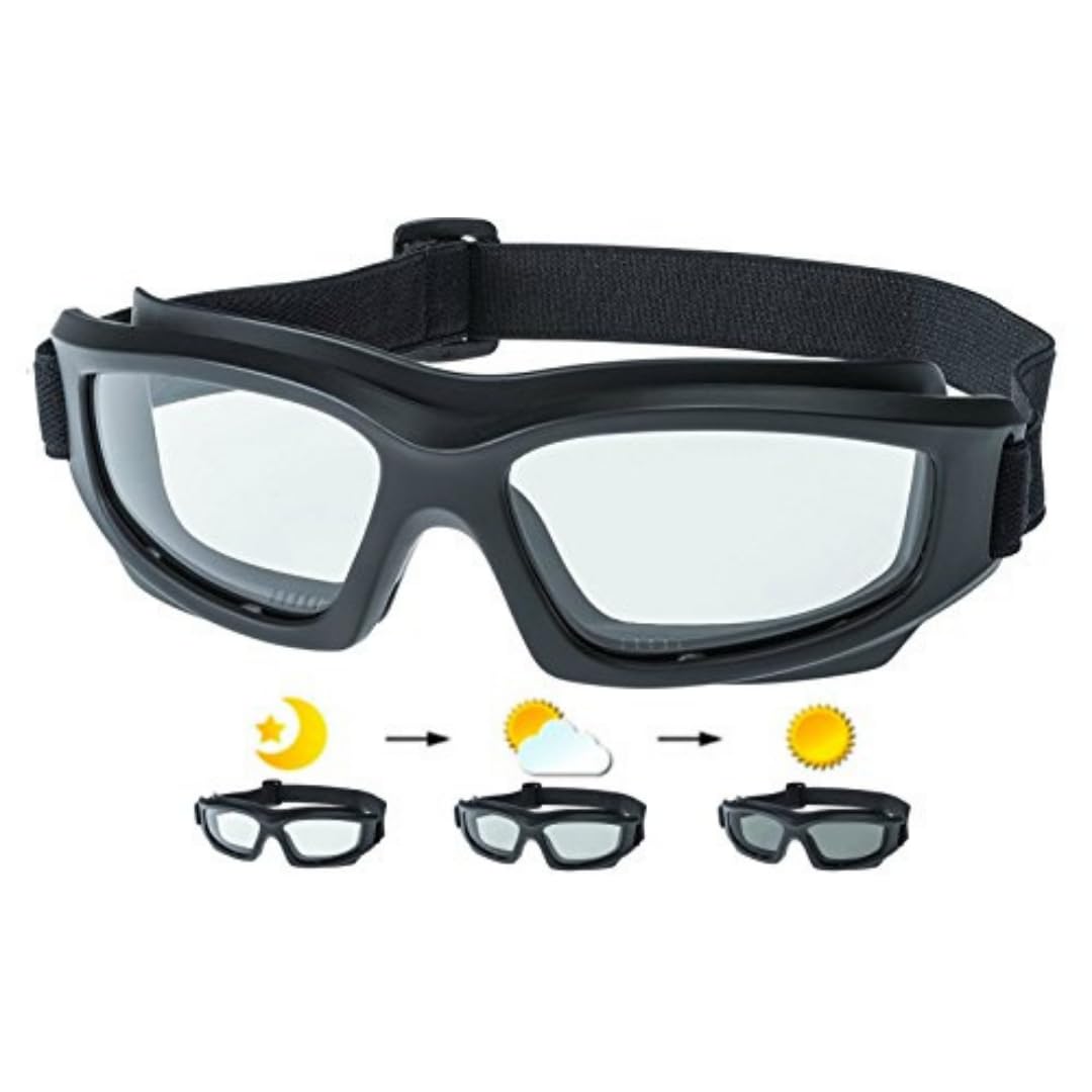 Get Lost Helmets front view of goggles showing full lens and strap for clear protection