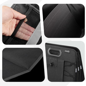 Getally mesh pocket filled with bottles and maps for quick access