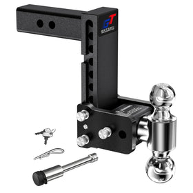Geteen front view of assembled hitch showing dual-ball versatility and robust build