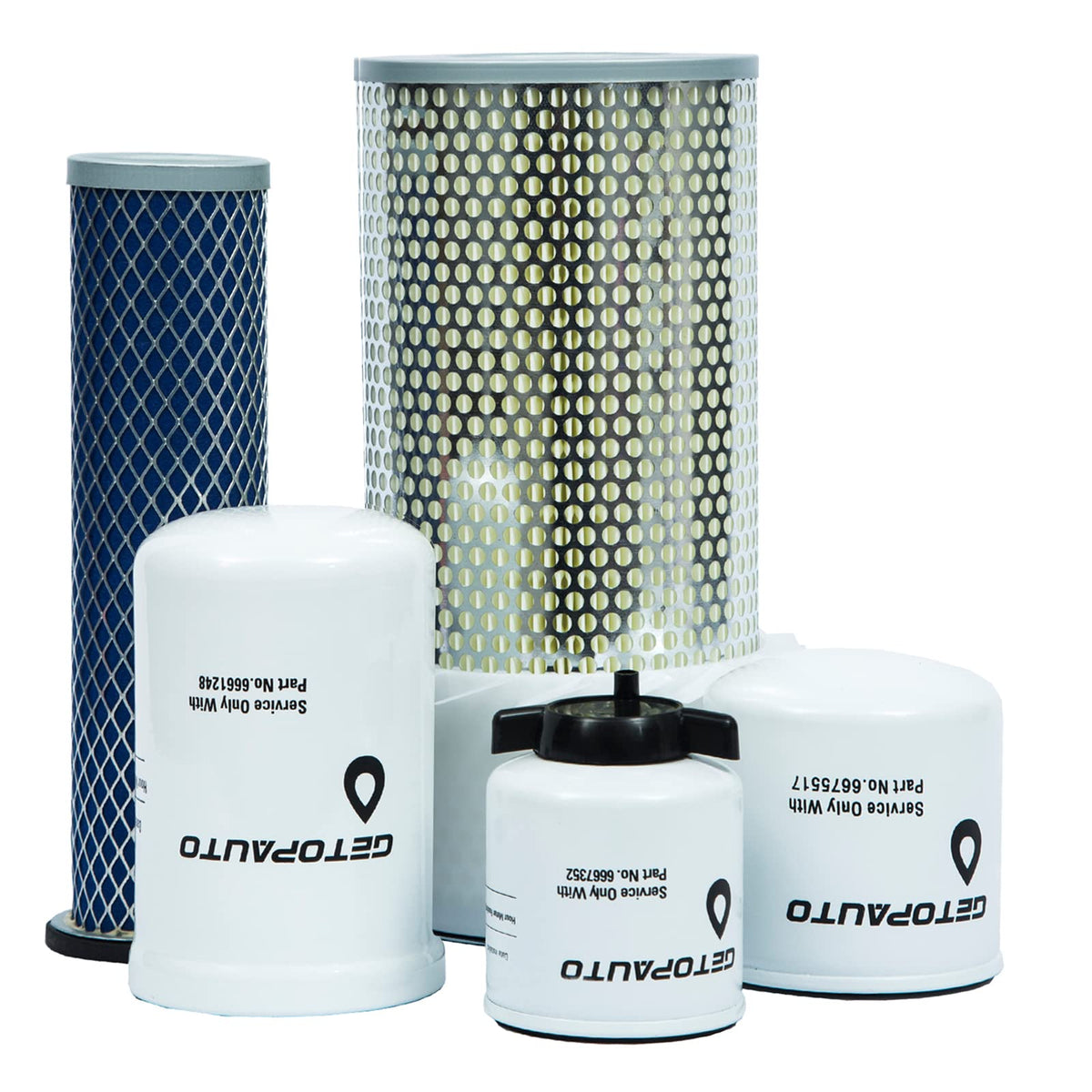 GETOPAUTO front packaging showing all five filters and benefits of convenient maintenance