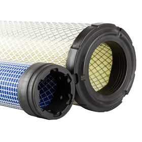 GETOPAUTO filter set near compact excavator at jobsite showing equipment protection benefit