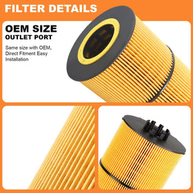 GETOPAUTO P551005 oil filter label detail indicating model and fitment