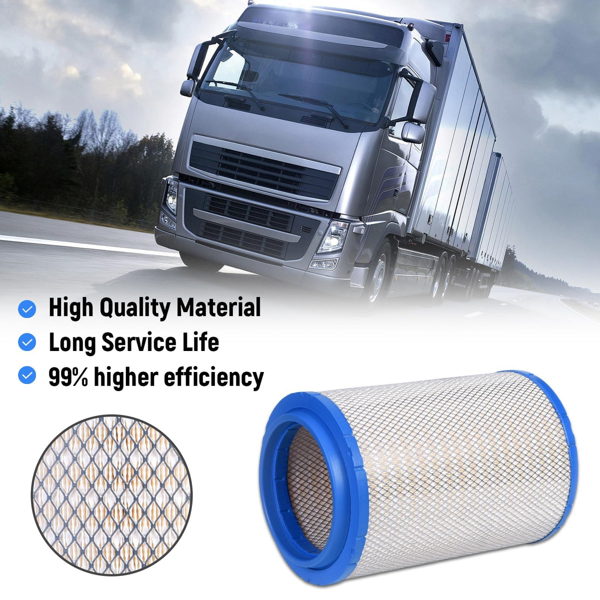 GETOPAUTO side profile of blue element demonstrating compact design benefit easy fit